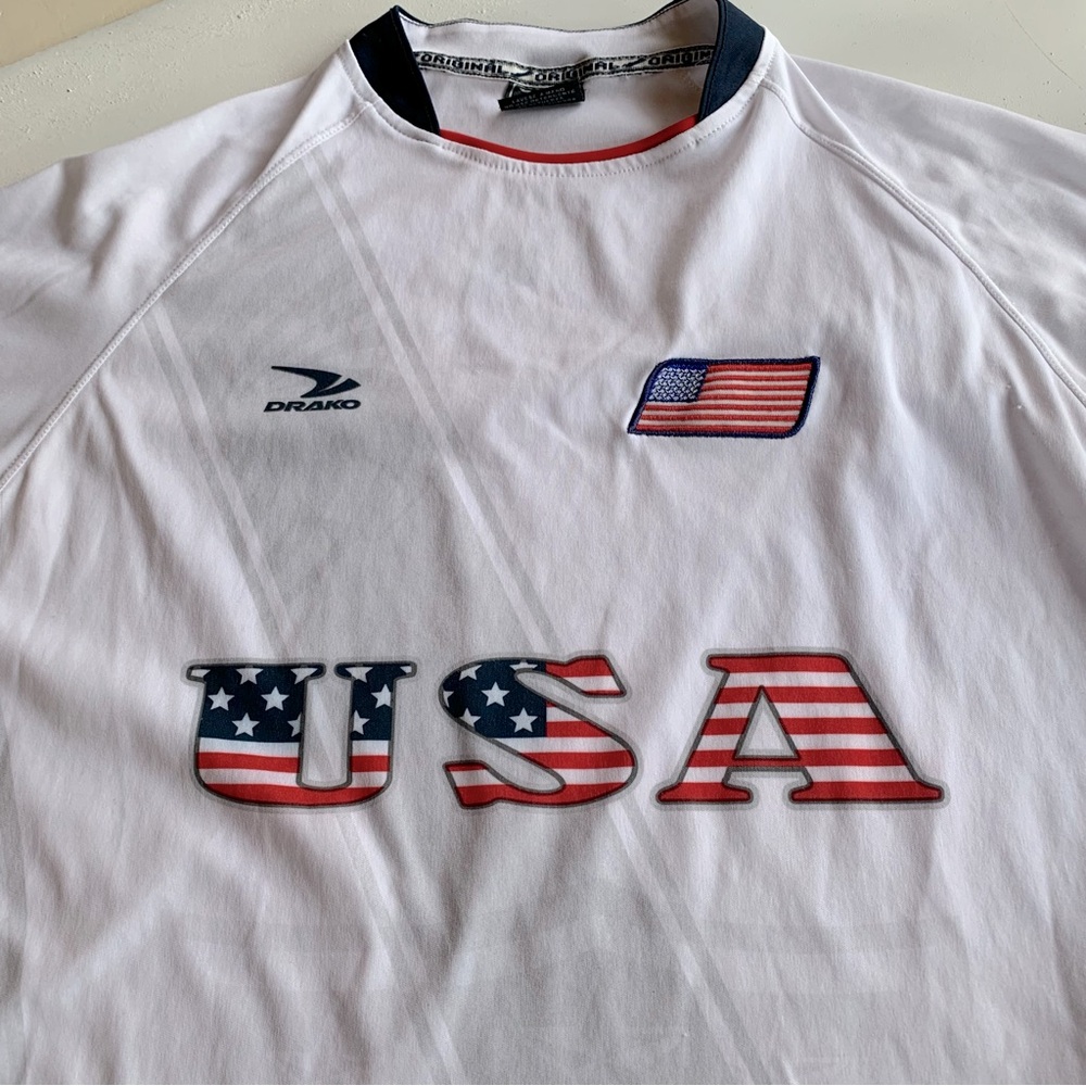 Drako Team USA Soccer Jersey Adult Size Small - Medium  Red White Blue - Picture 8 of 10